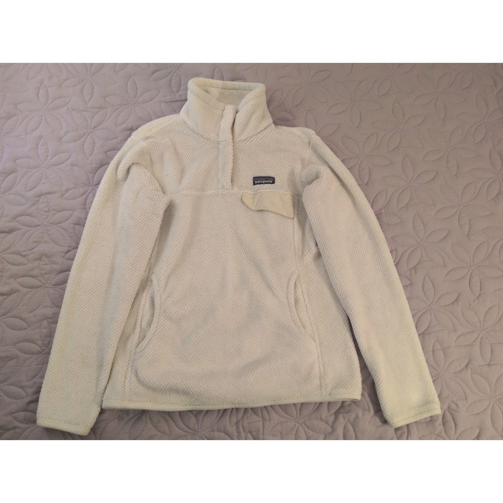 Patagonia Re-Tool Snap-T Pullover Jacket Collared Pockets White Women's M